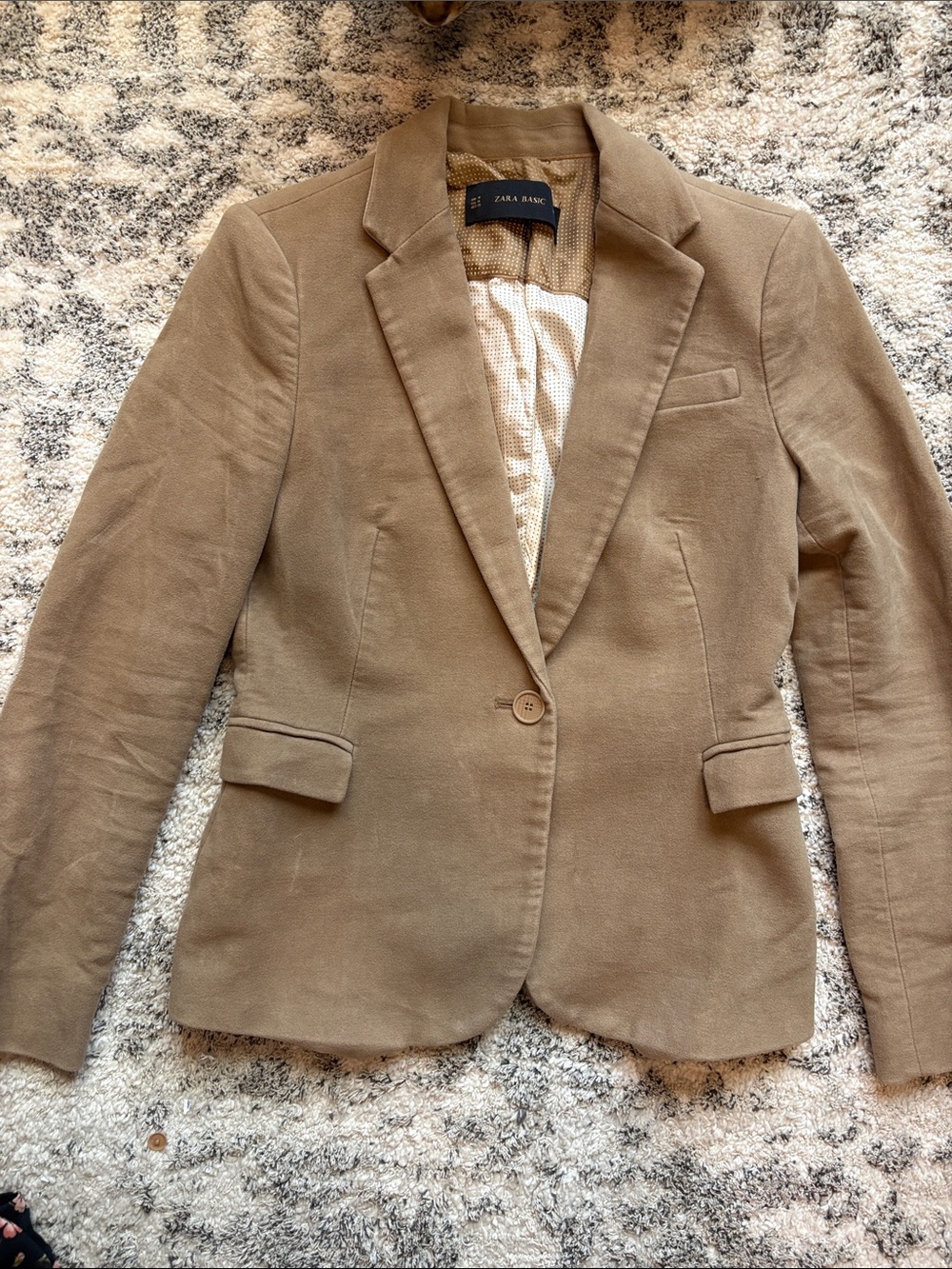 Zara Woman Camel/Tan Tailored Single-Button Blazer size Med